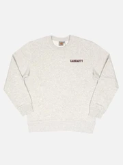 (I022070)COLLEGE SCRIPT SWEATSHIRT-SNOW HEATHER